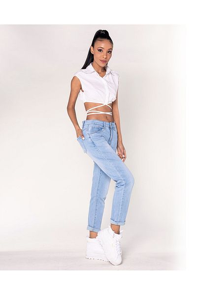 Nina Carter Mom Fit Nina Carter women's jeans light blue P189-6