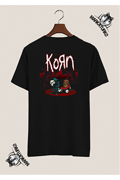 MarkaTurko Korn Special Design Back Printed Black Tshirt 8506-06