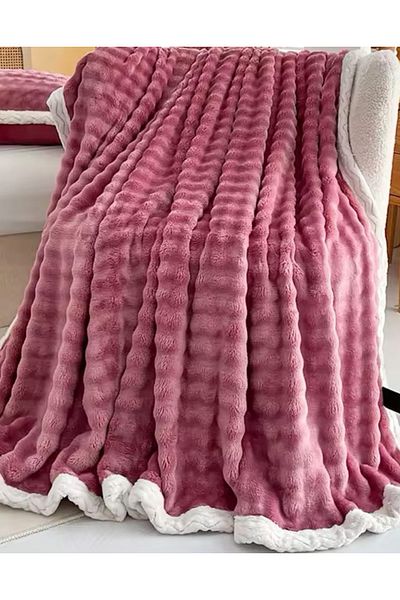CHIRASO CHIRASO blanket, fluffy Cocolino, with fur edge, plush microfiber, 200x230 cm, UNI