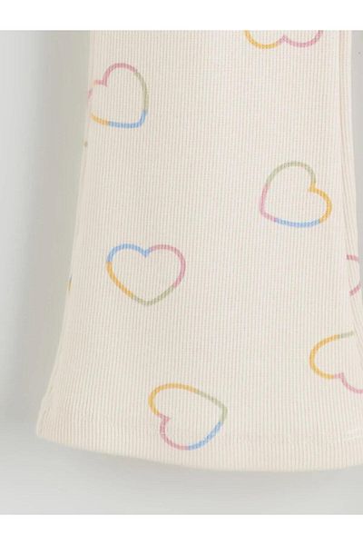 LC Waikiki Heart Printed Girl's Leggings with Elastic Waist (W5)