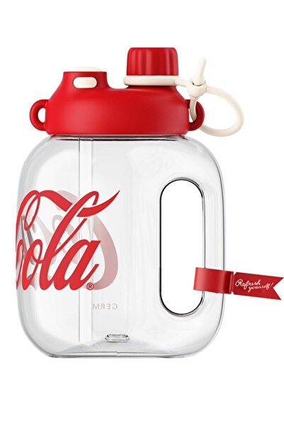 Generic Coca-Cola Red Happy Tritan Water Bottle 1400ml | GERM | Large Leakpro...