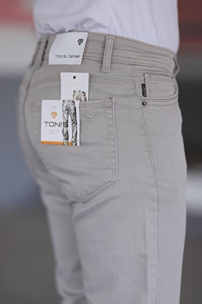 LORDA GİYİM ΑΝΔΡΙΚΟ ΤΑΙΝΙΑ ΤΑΙΝΙΑ Taycan Dobby Steel Πλεκτό Ψηλόμεσο Λύκρα με φερμουάρ και κέντημα με 5 τσέπες