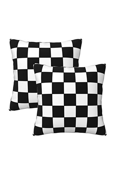 Generic مجموعة أغطية وسائد مربعة ناعمة من famliihw باللونين الأبيض والأسود من...