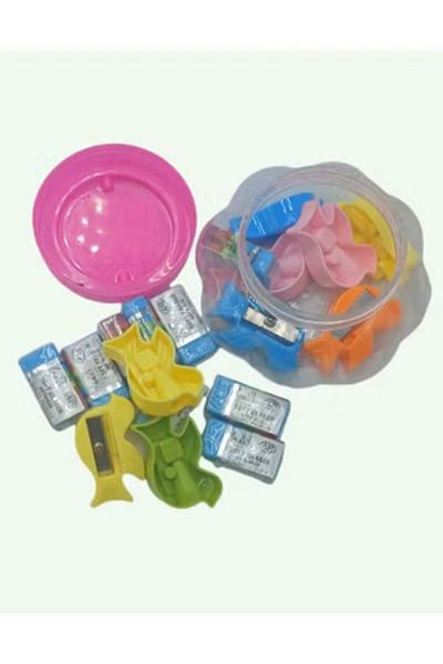 Aroma Colorful Sharpener & Eraser Set (18 Pieces) – Great for Kids and Crafts Sharpener