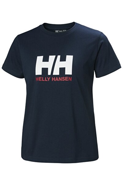 Helly Hansen Hha.54593_Helly Hansen W Hh Logo T- Navy Blue Bicycle Collar Regular Straight Women T-Shirt