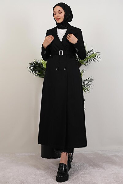 GİYZAMİLA Lenora Trench Coat Μαύρο