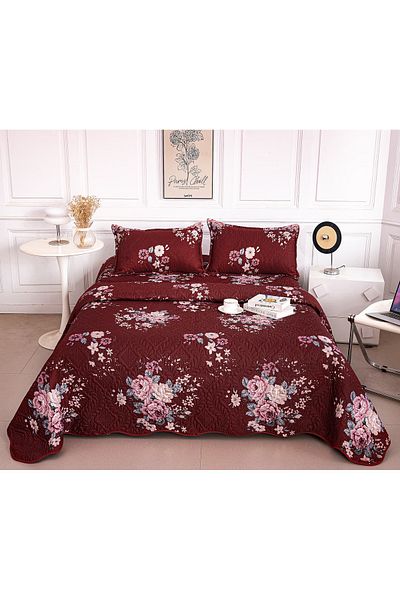 CHIRASO Microfiber Quilted Duvet Set, 2-Sided, 3-Piece, Duvet Cover 220x240cm, 2 Pillowcases