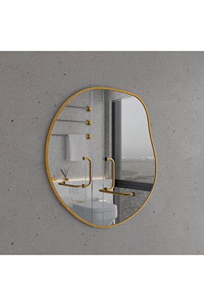 Aypars Atölye Modern Dekoratif Duvar Aynası – Asimetrik Tasarım, Şık Çerçeve, Salon, Yatak Odası, Antre için