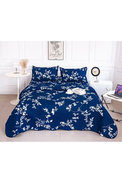CHIRASO Microfiber Quilted Duvet Set, 2-Sided, 3-Piece, Duvet Cover 220x240cm, 2 Pillowcases