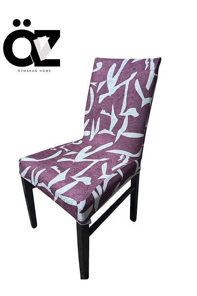 ÖZMAKAN Printed Velvet Chair Cover, Chair Cover 1 Piece