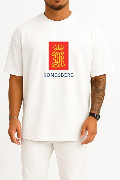 Bahriyeli Collection Oversized Unisex T-Shirt με σχέδιο Kongsberg Göğüs