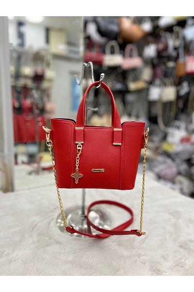Lunova Red Women's Beçin Hand and Shoulder Bag