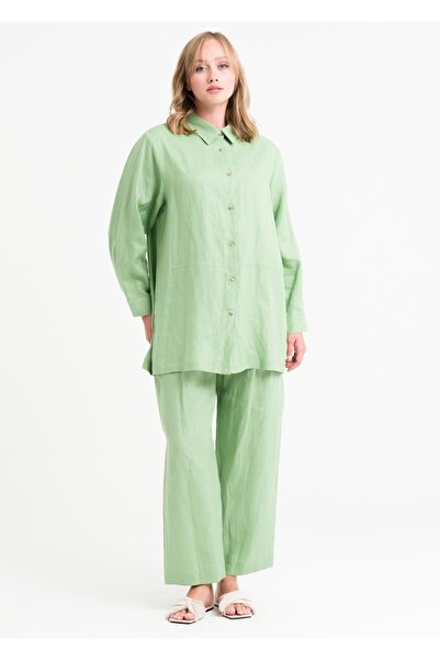 Armağan تونيك كتان بأكمام منخفضة