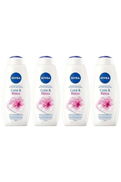 NIVEA Set 4 x Spumant/Gel Dus 750ml 2in1 Care & Relax