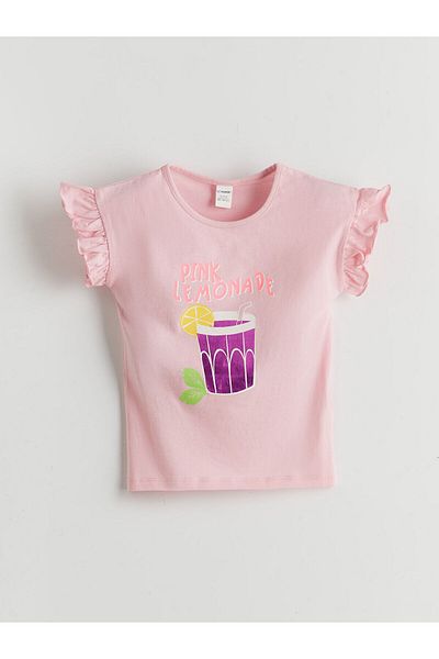 LC Waikiki New Season Crew Neck Printed Girl's T-Shirt