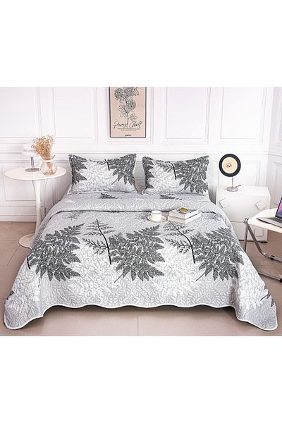 CHIRASO Microfiber Quilted Duvet Set, 2-Sided, 3-Piece, Duvet Cover 220x240cm, 2 Pillowcases