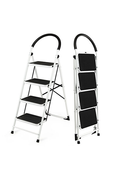 Altınkayaticaret ÇELİK 4 BASAMAKLI GENİŞ BASAMAKLI KATLANIR YER KAPLAMAZ MERDİVEN