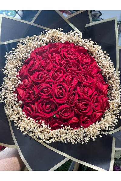 essacraft KIRMIZI 41 ADET KADİFE GÜL BUKETİ