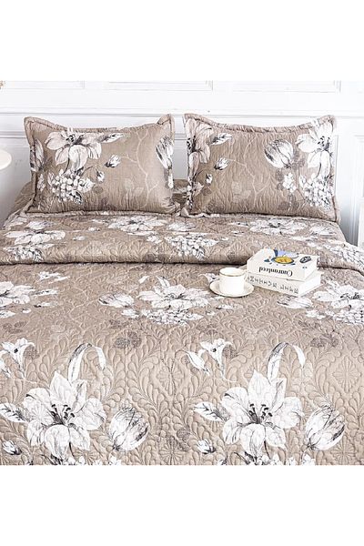 CHIRASO Microfiber Quilted Duvet Set, 2-Sided, 3-Piece, Duvet Cover 220x240cm, 2 Pillowcases
