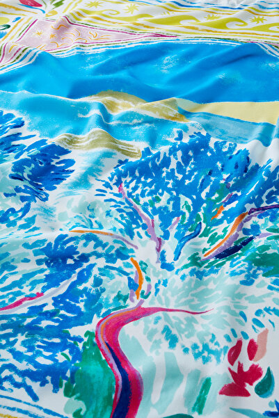 Jolamier Eșarfă modală cu model ISLAND