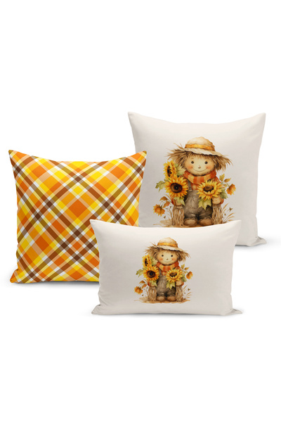 Bertille Home Σετ καλύμματα μαξιλαριών ριχτάρι 3 τεμαχίων με ψηφιακή εκτύπωση...