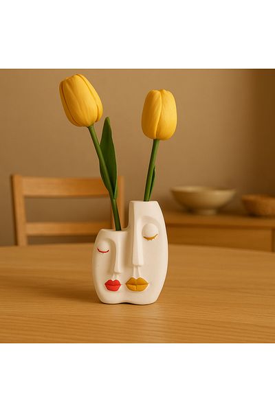 Karra Art Concrete Decorative Face Figured Vase