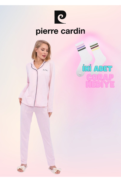 Pierre Cardin Women's Clothing Cotton Modal Long Sleeve Shirt Pajamas Set (2 Gift Socks) Ol.Pc.7717.001