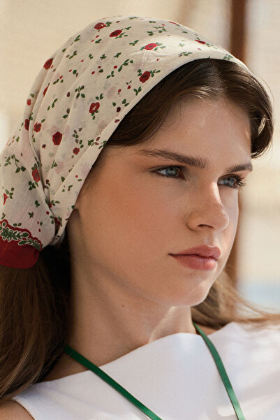 Jolamier Patterned Cotton Scarf Flowers