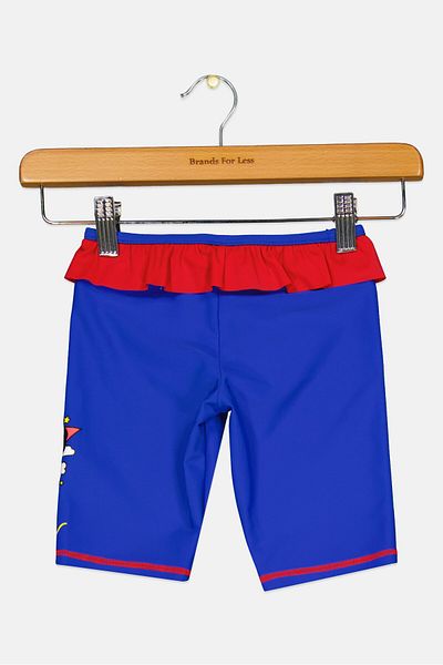 ARENA Kids Girl Graphic Print Pull On Swim Shorts, Blue