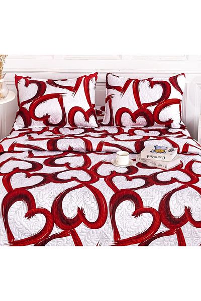 CHIRASO Microfiber Quilted Duvet Set, 2-Sided, 3-Piece, Duvet Cover 220x240cm, 2 Pillowcases