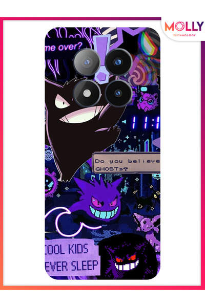 Molly Xiaomi Redmi 14 Pro Plus İçin Siyah Midnight Glitch Desenli Silikon Kılıf