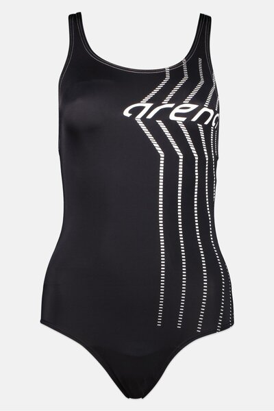 ARENA Women Brand Logo One Piece Swimwear, Black