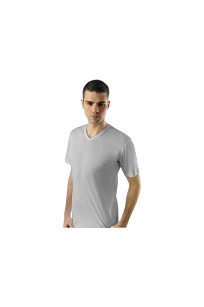 BENALİ Anit (6 Pcs) Men's Ribbon Fabric V-Neck Short Sleeve Flexible Cotton F...