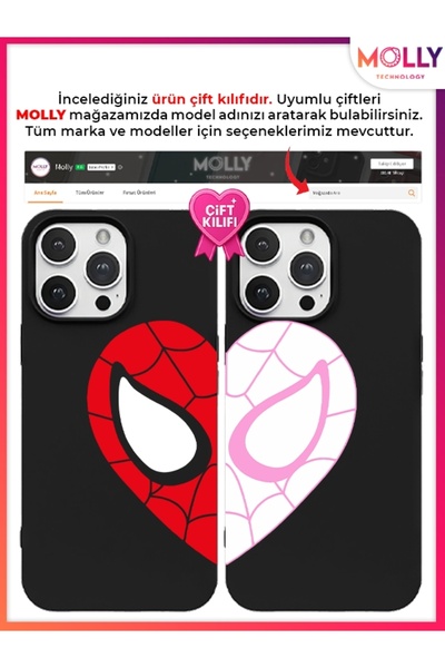Molly Black Heart Spider-Man Pattern Silicone Case for General Mobile Gm 23 Se