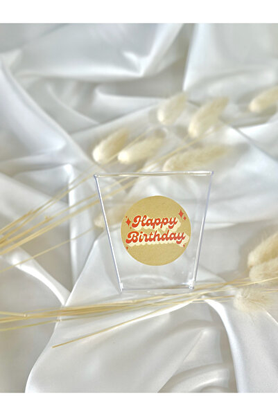 ATOLYE498 5 ADET STİCKERLI ŞEFFAF PRİZMA 200CC MİKA KAP-KASE/MİKA SUNUMLUK