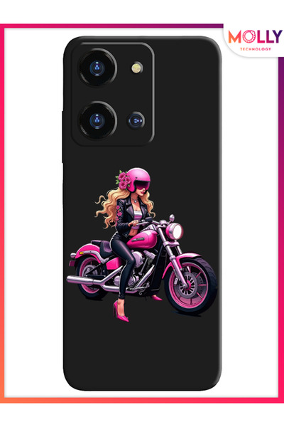 Molly Reeder S19 Max Pro S Zoom İçin Siyah Pink Rider Desenli Silikon Kılıf