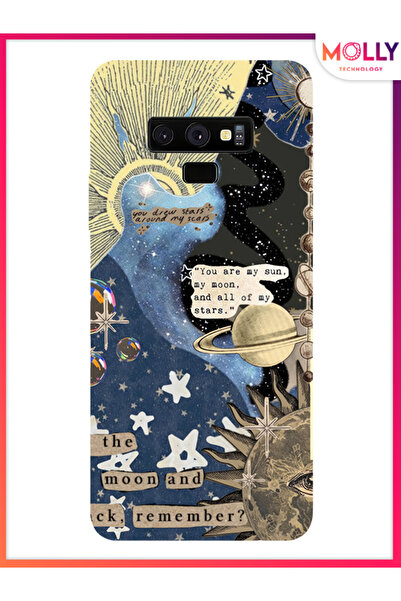 Molly Samsung Galaxy Note 9 İçin Siyah Starry Promises Desenli Silikon Kılıf