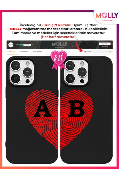 Molly Black m Letter Heart Scar Pattern Silicone Case for General Mobile Gm 23 Se