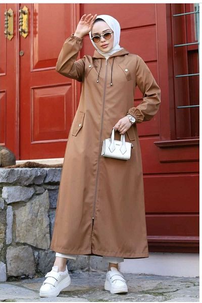 Marjinal City Armine Striped Long Trench Coat Overcoat