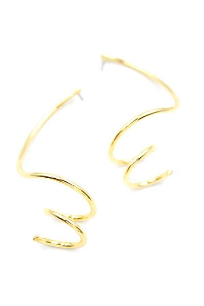 Royaleks Curved Earrings - Gold