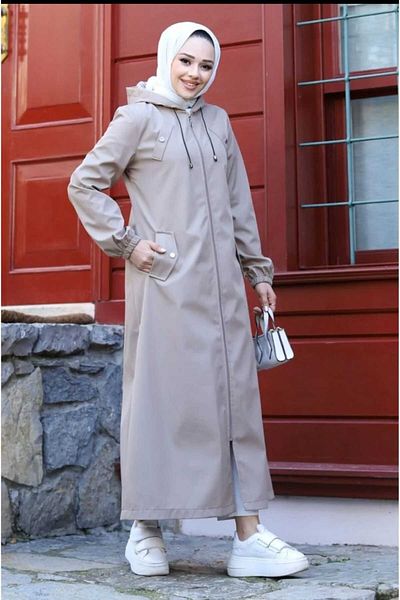 Marjinal City Armine Striped Long Trench Coat Overcoat