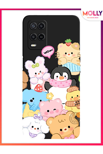 Molly Black Cuddle Crew Pattern Silicone Case for Oppo A54 4g