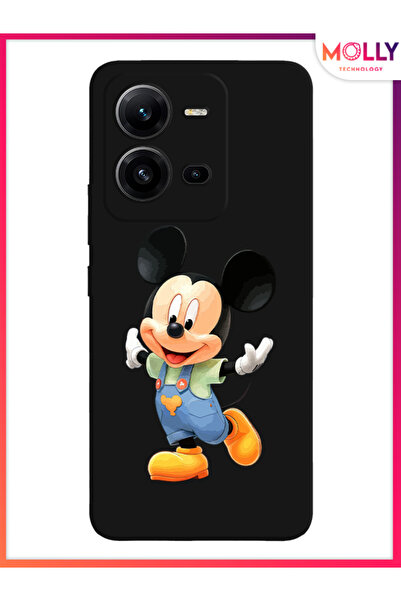 Molly Vivo V25 İçin Siyah Baby Mickey Desenli Silikon Kılıf