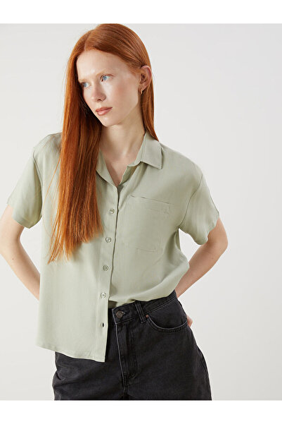 LC Waikiki Khaki Linen Blend Women's Shirt