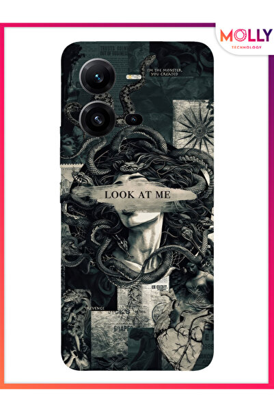 Molly Vivo V25 İçin Siyah Medusa's Gaze Desenli Silikon Kılıf