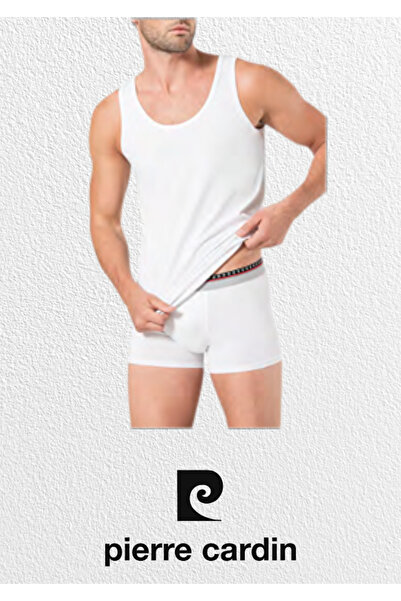 Pierre Cardin Erkek Giyim Kutulu Çeyizlik Hediyelik Penye Pijama Takımı & Atlet - Boxer & Çorap & Deri Terlik Set