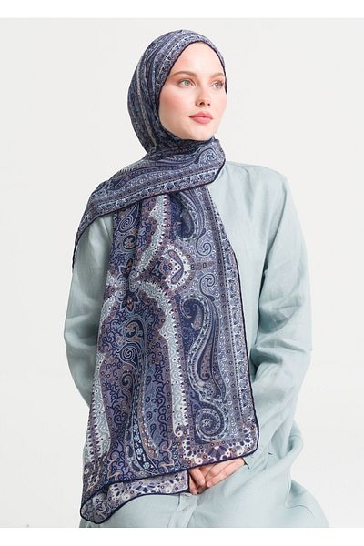 Armağan 11512 Ethnic Patterned Wool Silk Shawl V3