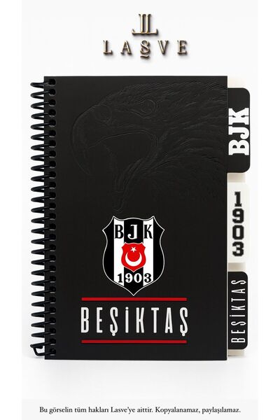 Beşiktaş LİSANSLI YENİ SEZON SPİRALLİ PLANLAYICI BLOKNOT AYRACLI KARTON KAPAK