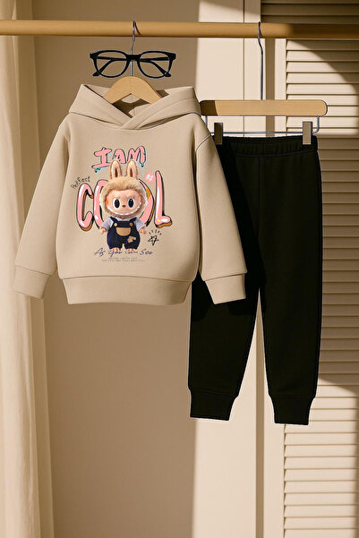 New Shine Beige Labubu I'M Cool Printed Sweatshirt