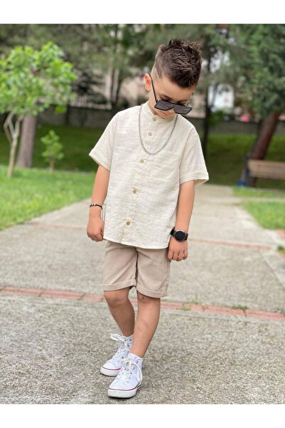 mandalinsbaby Boy's Shirt Shorts Suit